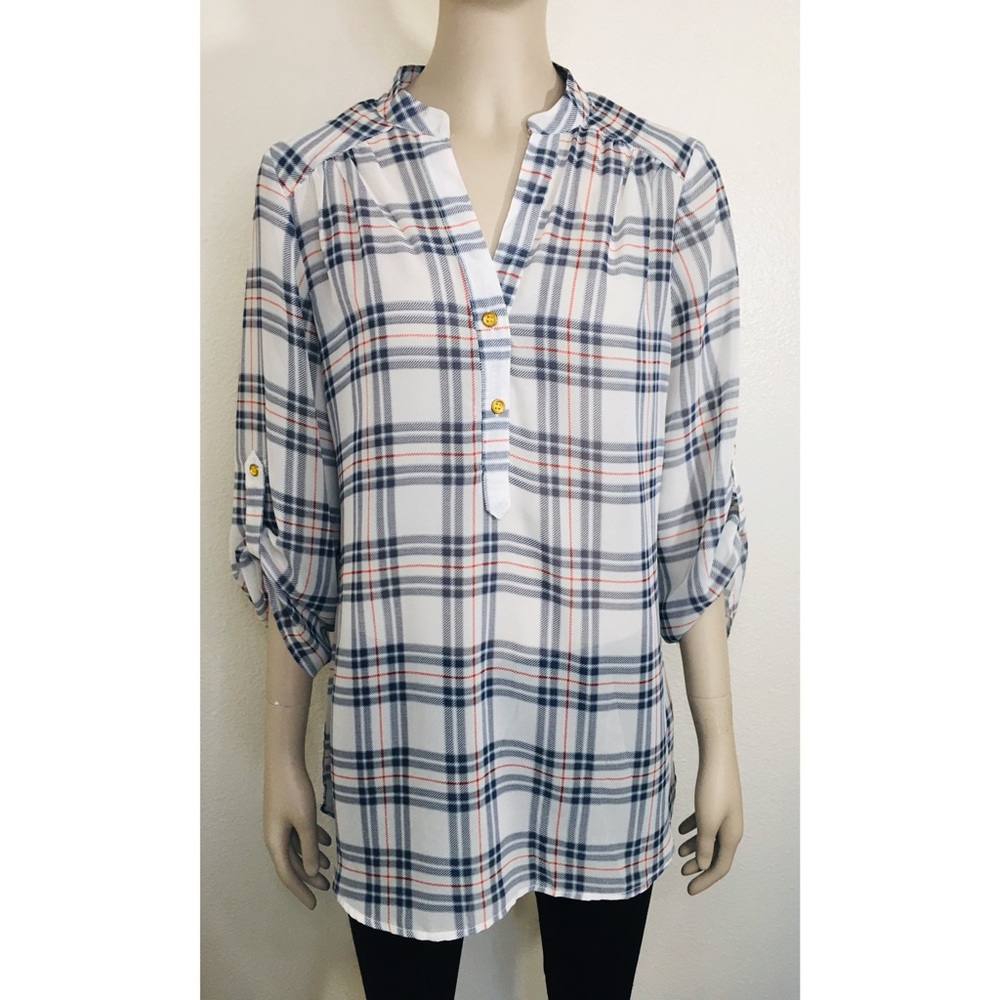 Rue 21 Sheer Plaid Blouse